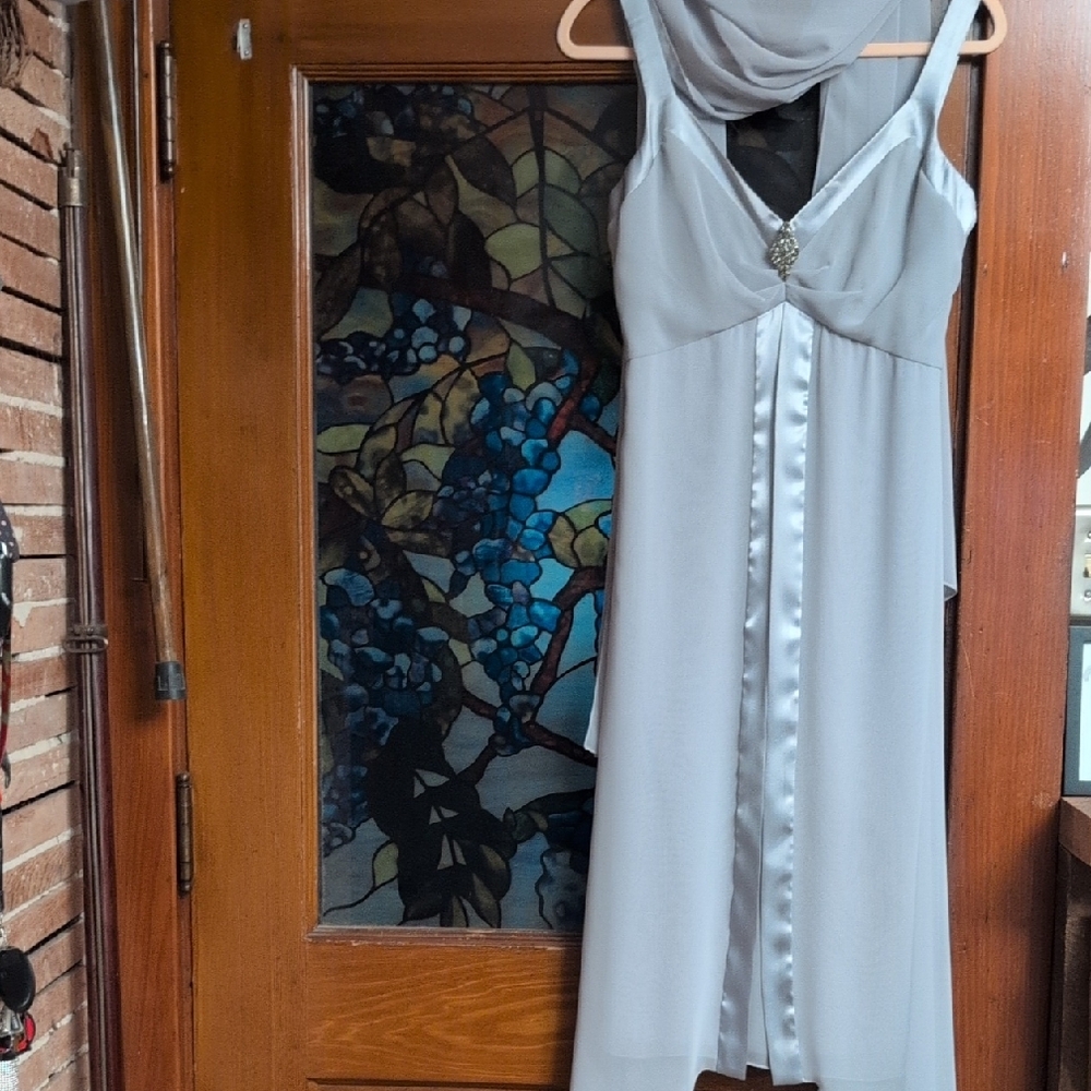 Patra Elegant Silver High Low Dress